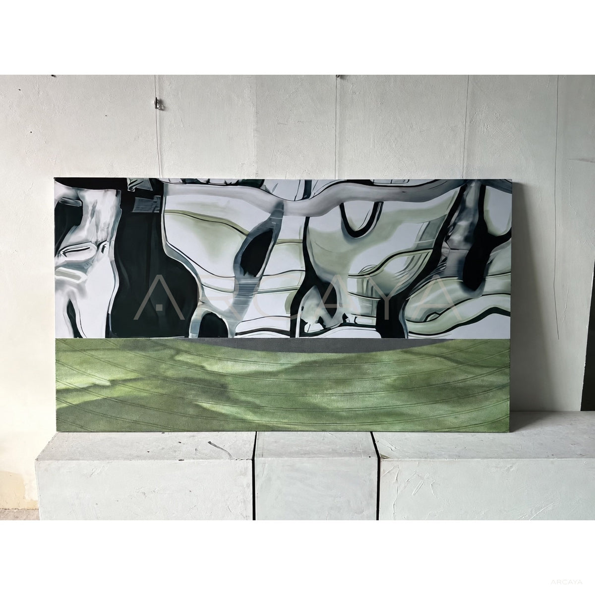 Custom Hand Painted Mixed Media Wall Art in detail