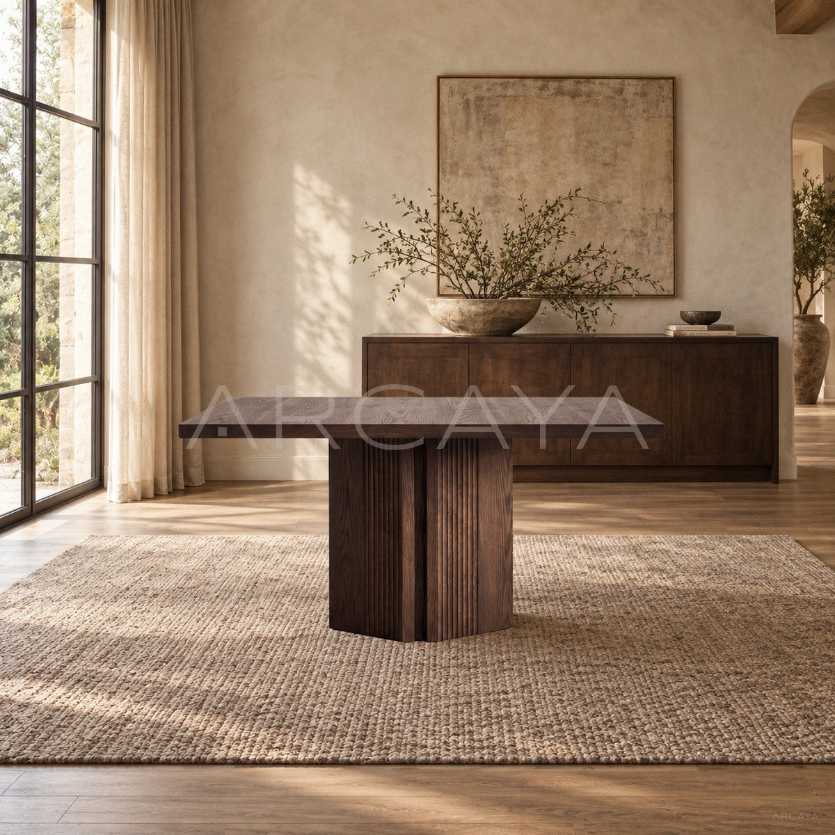 Aperta Solid Wood Dining Table in detail