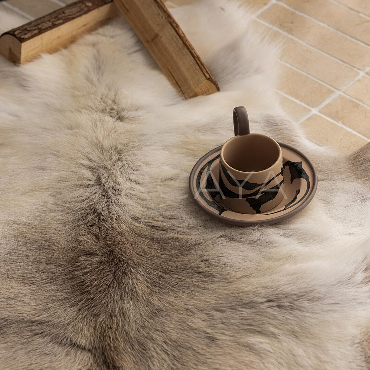 Finnish Reindeer Hide Rug in detail