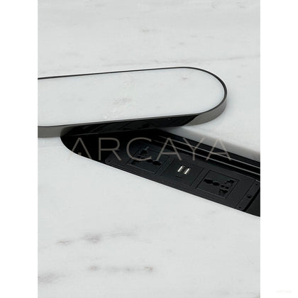 Italian Irregular Stone Leather Executive Desk - scene