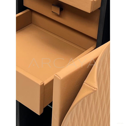 Italian Leather Double Door Wine Cabinet - scene