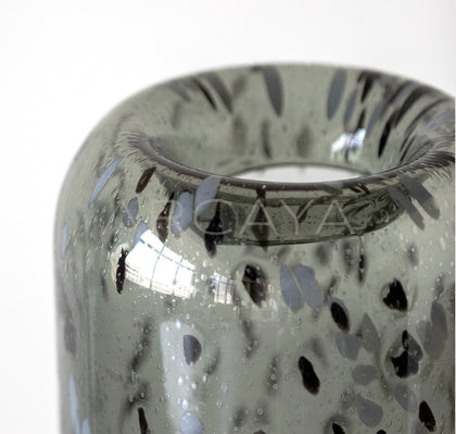 Mist Grey Speckled Glass Vase - scene