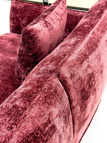 Bean Paste Pink Chenille Sofa - detail