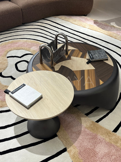 Starry Black Nesting Round Coffee Table - detail