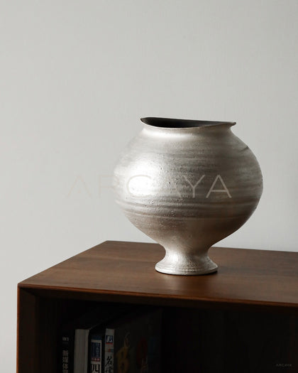 Dadan Handmade Silver Glaze Vase Living Room - scene