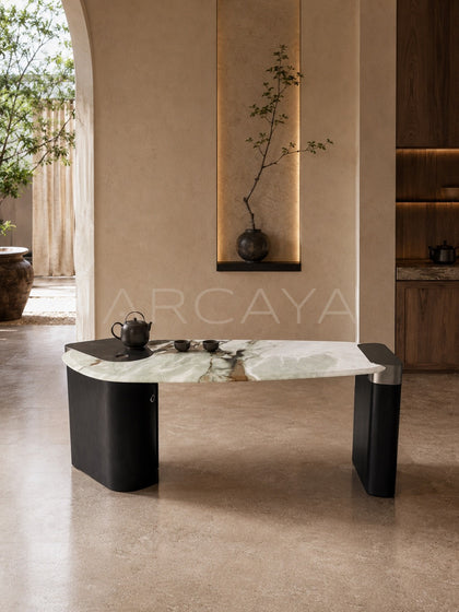 Daze Fendi Jade Stone Spring Tea Table - scene