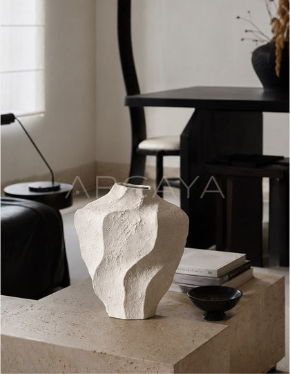 Handmade Wave Surface Ceramic Vase - scene