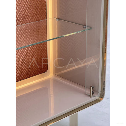 Curved Glass Lighted Display Cabinet - scene