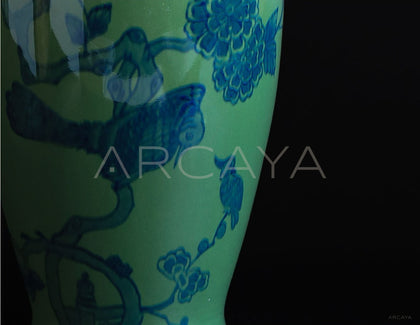 Hand Painted Blue White Porcelain Vase Song Style - scene