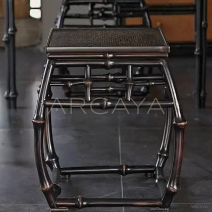 Square Bamboo Drum Stool - detail