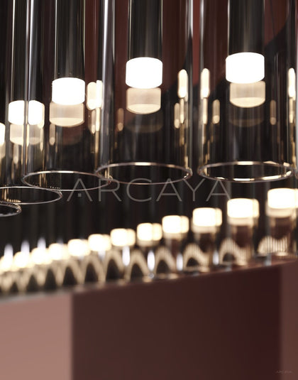 Linear Clear Vertical Tube Pendant Light 21890 - scene