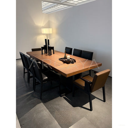 Dark Wood Grain Quiet Piece — Dining Table - scene