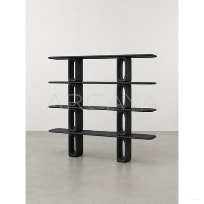 Patine Dark Wood Bookcase - scene