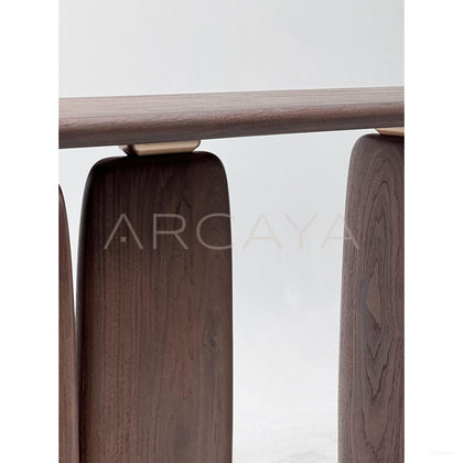 Wabi Sabi Black Walnut Column Console Table - scene