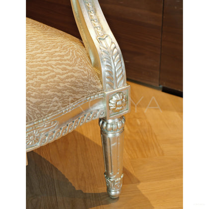 Silver Leaf Hand Carved Animal Print Chair - scene