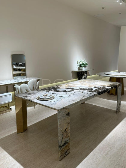 Black Diamond Pandora Stone Dining Table - scene