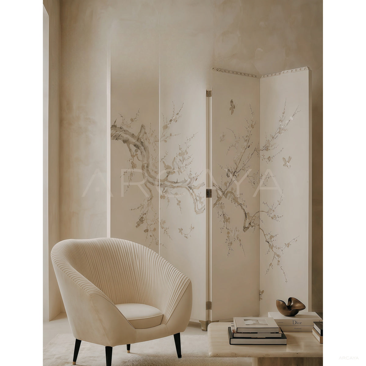 Mother Of Pearl French Chinoiserie Screen in detail