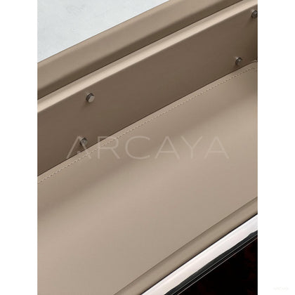 Nappa Leather Curved Milk Coffee Sideboard - scene