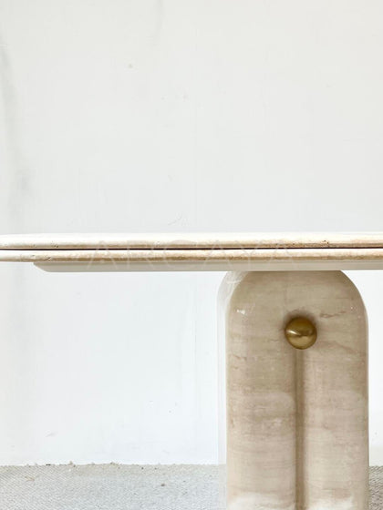 Wabi Sabi Travertine Dining Table - detail