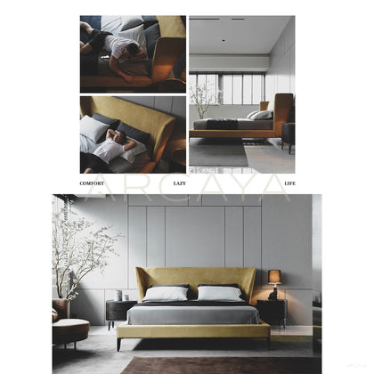 Gentleman Italian Minimalist Bed - scene