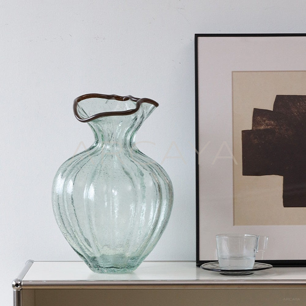 Clear Glass Large Floor Vase Vintage - main