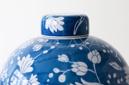 Blue White Porcelain Jar Vase Living Room - scene