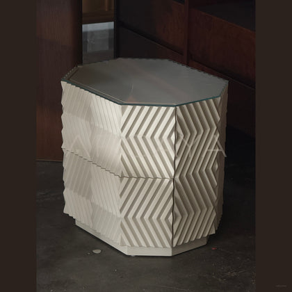 Solid Color Lacquered Nightstand - scene