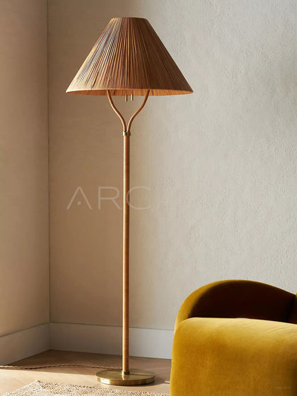 Delphine Rattan Floor Lamp - scene
