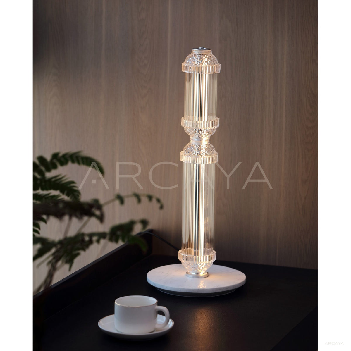 Clear Bamboo Joint Table Lamp 96336 in detail