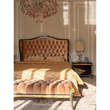 Lyla Elegant Carved Bed - scene