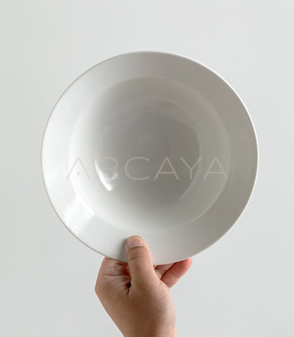 Sunxun Collab White Porcelain Wide Soup Bowl - scene