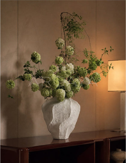 Handmade Rock Texture Ceramic Vase Dining - scene