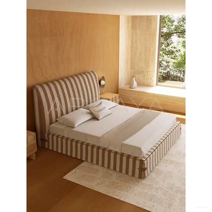Vintage Stripe Linen Bed - scene