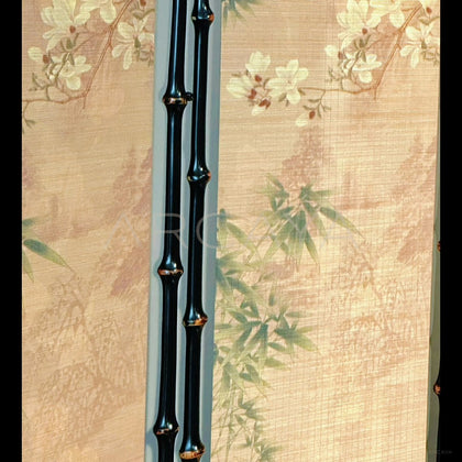 Bamboo Orchid Butterfly Double Sided Four Panel Screen - scene