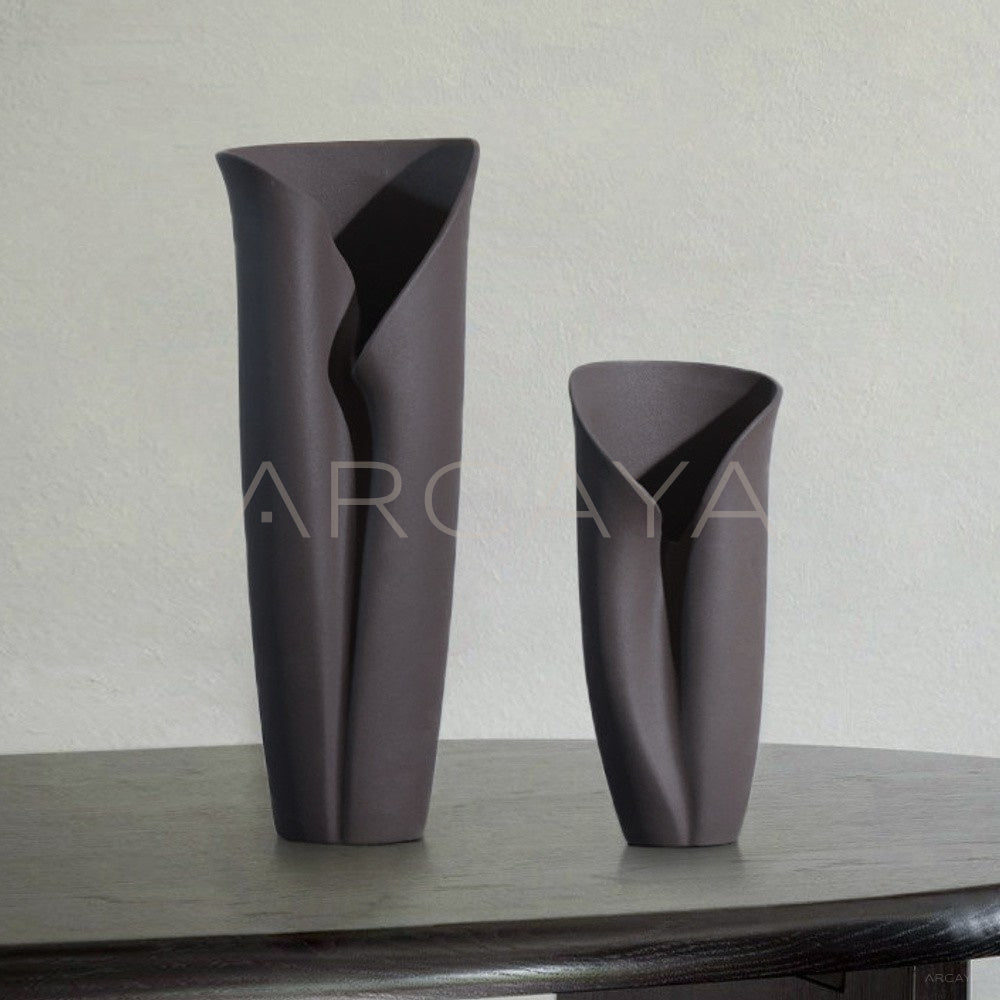 Black Jingdezhen Wide Mouth Ceramic Vase - main