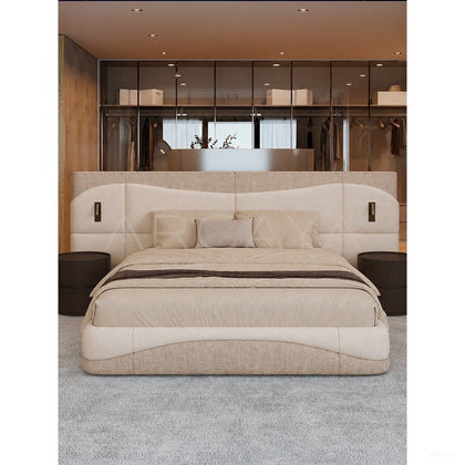 Master Bedroom Wide Headboard Bed - scene