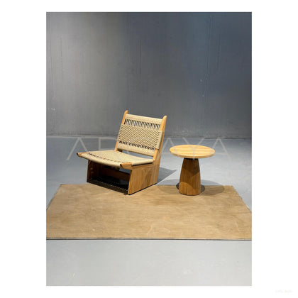 Mid Century Teak Outdoor Lounge Chair - scene
