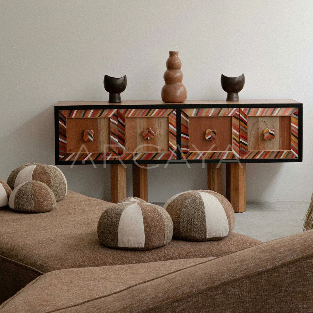 Yiduo Hand Painted Solid Wood Sideboard - main