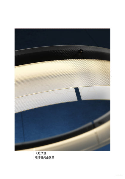 Ribbed Glass Ring Single Pendant Light 21840 - scene