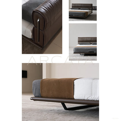 Floating Light Italian Minimalist Bed - scene