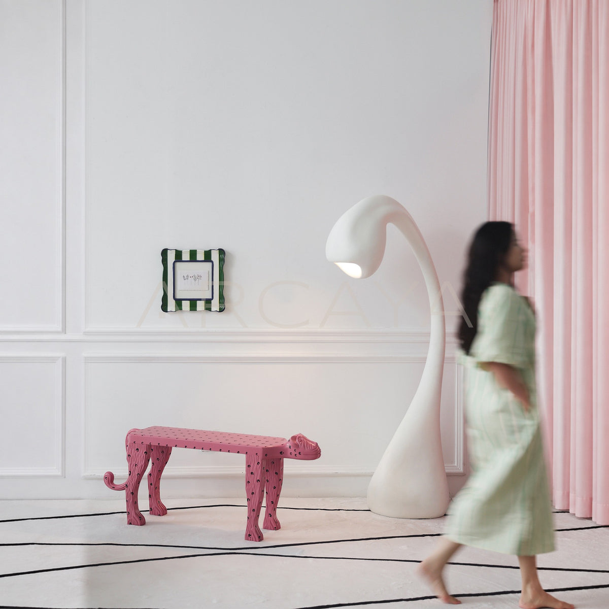 Pink Leopard Bench - main
