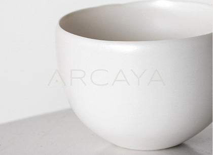 Designer Handmade White Porcelain Rice Bowl - scene