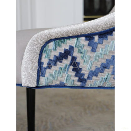 Blue Weave Dining Table - scene