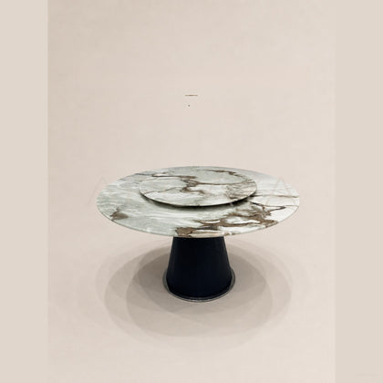 Daze Fendi Jade Stone Round Dining Table - scene