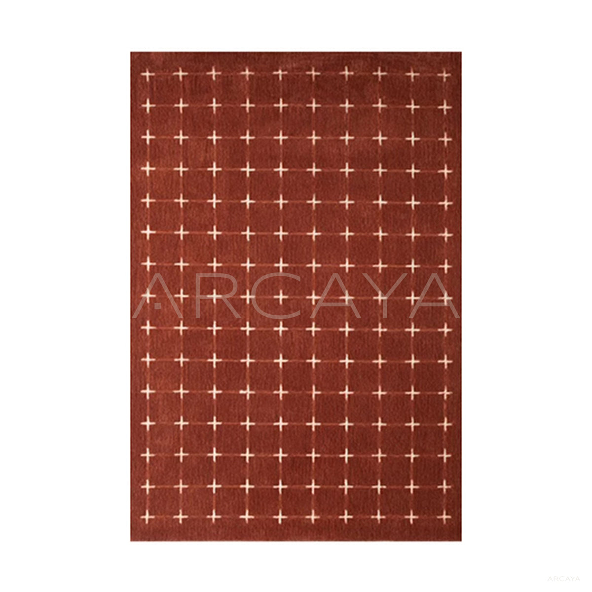 Terracotta Dot Check Rug Dsm P022 F - main