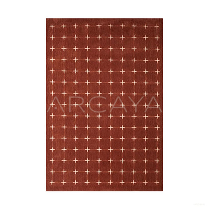 Terracotta Dot Check Rug Dsm P022 F - main