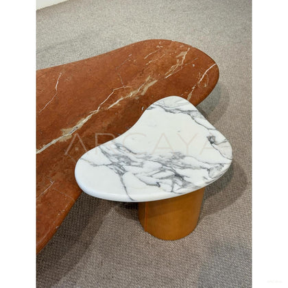 Terracotta Cloud Irregular Marble Coffee Table - scene