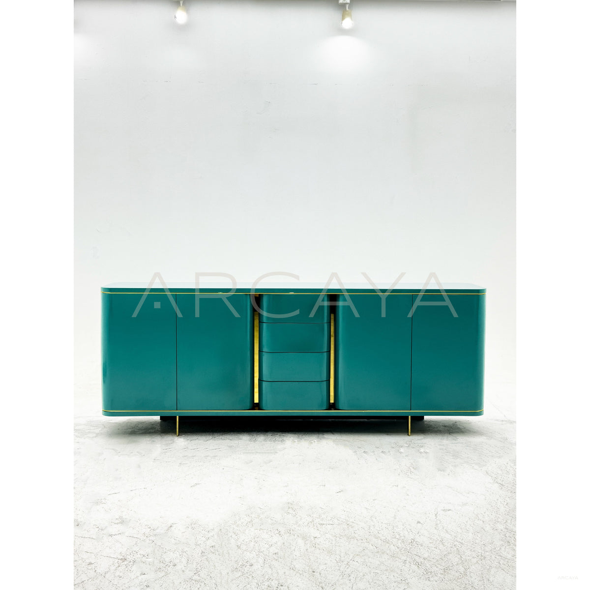 Curved Lacquered Storage Sideboard in detail