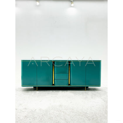 Curved Lacquered Storage Sideboard - scene