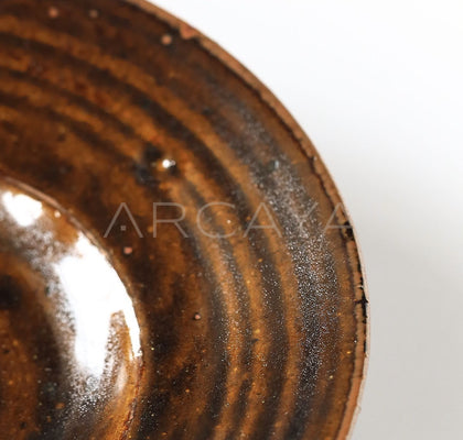 Sunxun Collab Dark Brown Swirl Ceramic Plate - scene